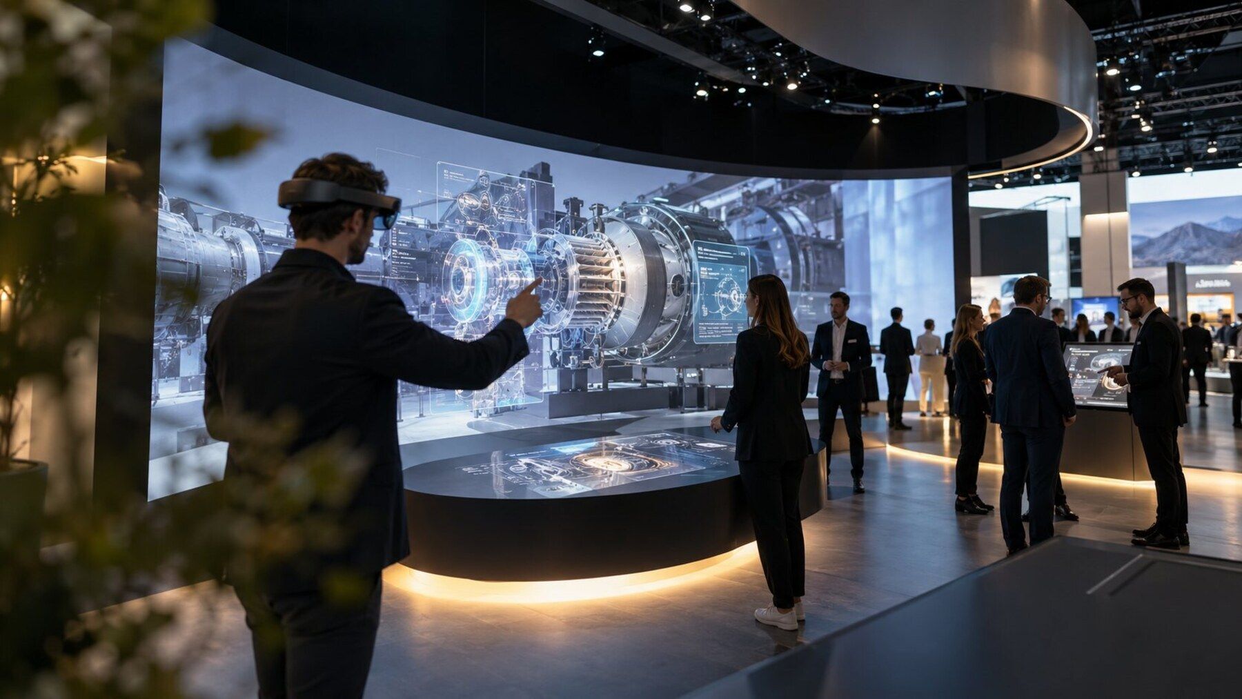 XR-Produktpräsentation auf einem professionellen Messestand